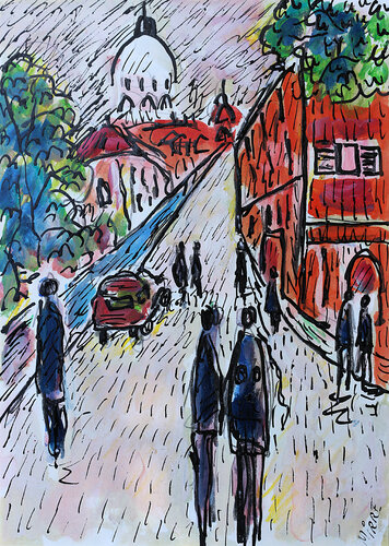 Tendre Montmartre by Jean Mirre, Painting for Sale on Singulart
