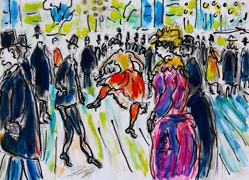 exFolies Bergères d'après Toulouse-Lautrec van Jean Mirre, Schilderij te koop op Singulart