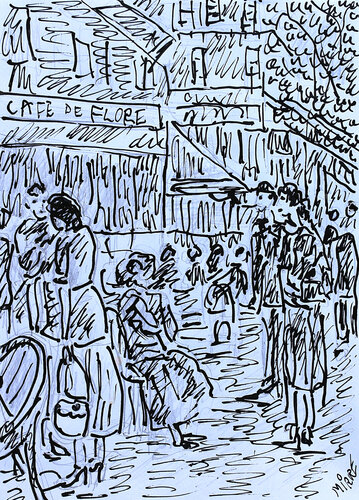 exTerrasse à Paris van Jean Mirre, Schilderij te koop op Singulart