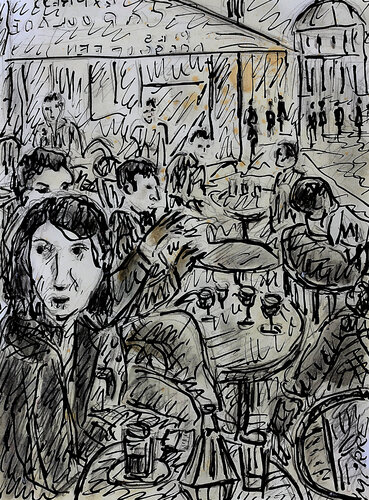 Café Le Capoulade by Jean Mirre, 회화 for Sale on Singulart