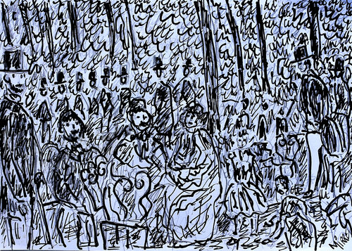 D'après Manet La musique aux Tuileries von Jean Mirre, Malerei kaufen auf Singulart