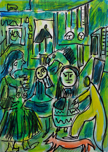 Les ménines d'après Picasso van Jean Mirre, Schilderij te koop op Singulart