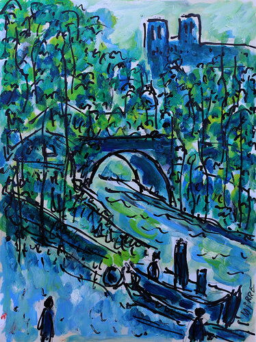 Quai de la Tournelle by Jean Mirre, Painting for Sale on Singulart