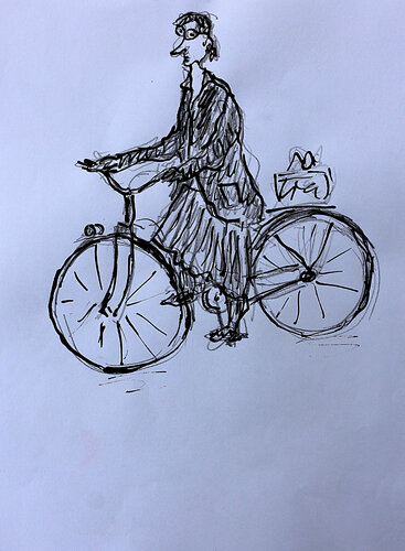 Bike Lady di Jean Mirre, Pittura in vendita su Singulart