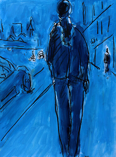 Blue Street von Jean Mirre, Malerei kaufen auf Singulart