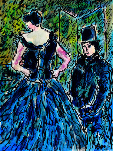 Paravent d'après Toulouse-Lautrec van Jean Mirre, Schilderij te koop op Singulart