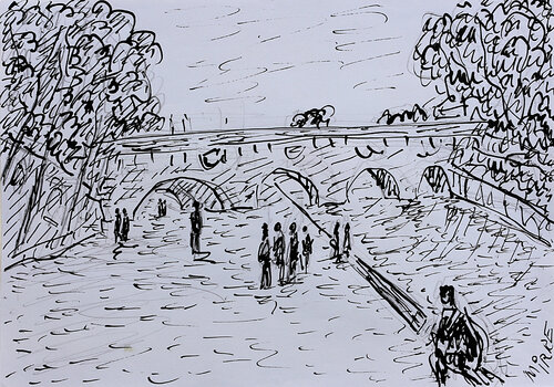 Berges par Jean Mirre, Peinture en vente sur Singulart
