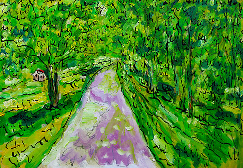 My cycling road van Jean Mirre, Schilderij te koop op Singulart