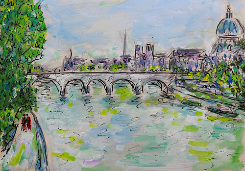 Pont des Arts van Jean Mirre, Schilderij te koop op Singulart