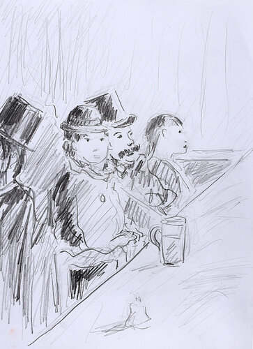 D'après Manet Au café par Jean Mirre, Peinture en vente sur Singulart