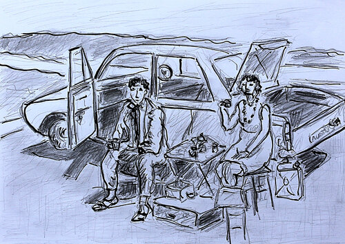 Pique-nique van Jean Mirre, Schilderij te koop op Singulart