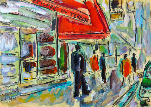 Épicerie du terroir van Jean Mirre, Schilderij te koop op Singulart