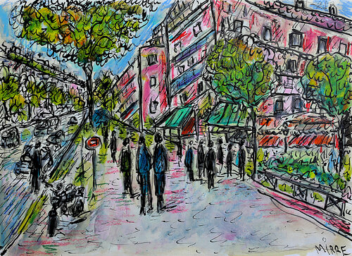 La gente parisienne van Jean Mirre, Schilderij te koop op Singulart