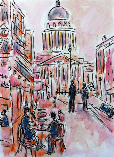 exAmour, soleil et Panthéon van Jean Mirre, Schilderij te koop op Singulart