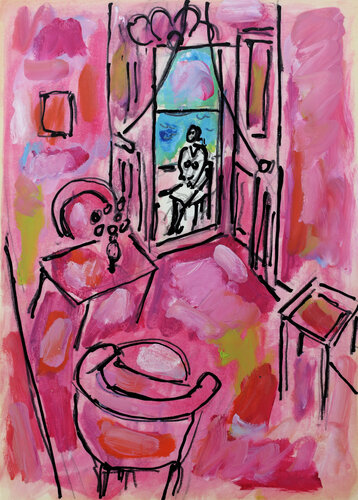 Balcon d'après Matisse de Jean Mirre, Pintura a la venta en Singulart