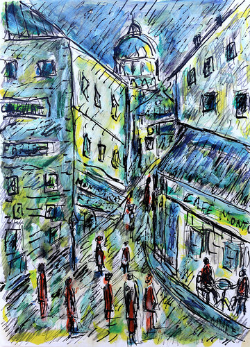 Café Montmartre, Paris de Jean Mirre, Pintura a la venta en Singulart