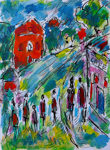 Café du coin van Jean Mirre, Schilderij te koop op Singulart