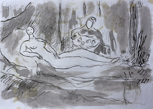 Olympia d'après Manet di Jean Mirre, Pittura in vendita su Singulart