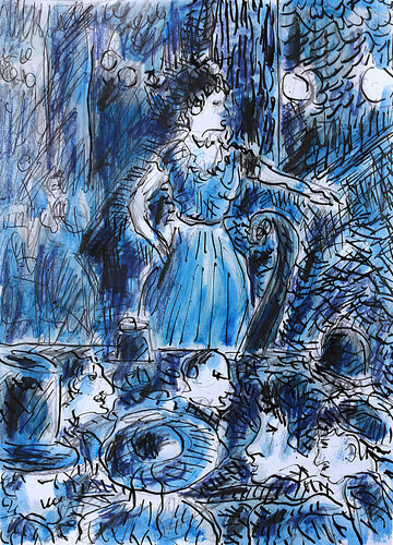 Caf Conc bleu d'après Degas de Jean Mirre, Pintura a la venta en Singulart