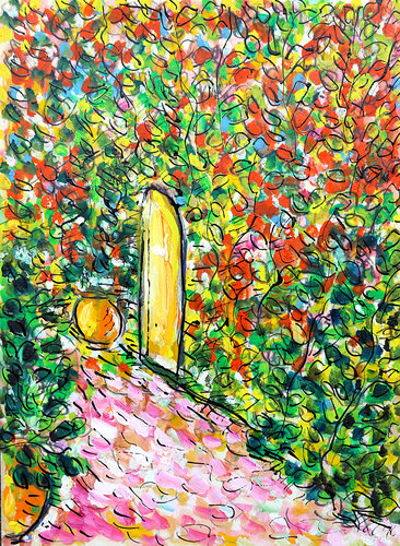 Cour fleurie de Jean Mirre, Pintura a la venta en Singulart