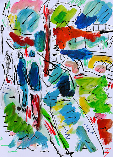 Louvre et berge by Jean Mirre, Painting for Sale on Singulart