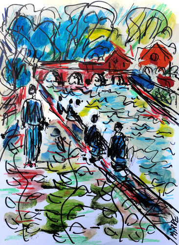 Bord de Seine by Jean Mirre, Painting for Sale on Singulart