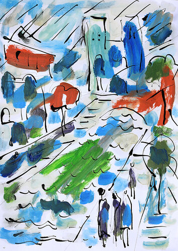Flâner van Jean Mirre, Schilderij te koop op Singulart