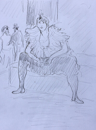 Cha-U-Kao assise d'après Toulouse-Lautrec par Jean Mirre, Peinture en vente sur Singulart