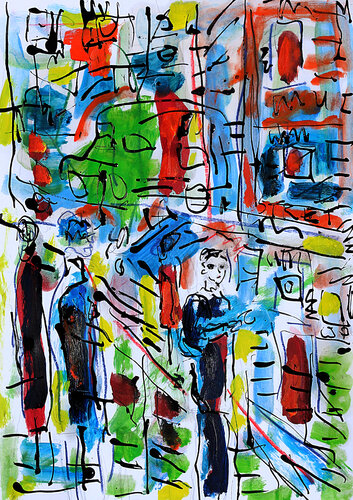 Straightjacket Street van Jean Mirre, Schilderij te koop op Singulart