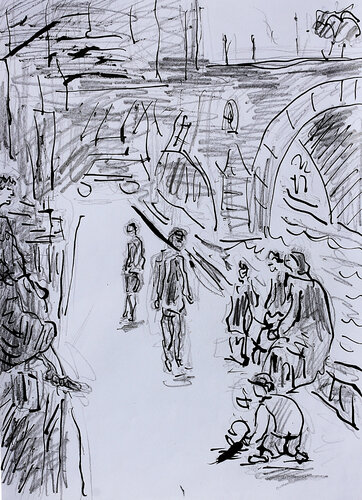 exJeux et Seine van Jean Mirre, Schilderij te koop op Singulart