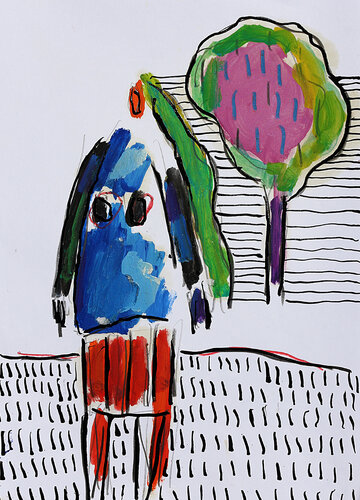 Femme et arbre by Jean Mirre, Painting for Sale on Singulart