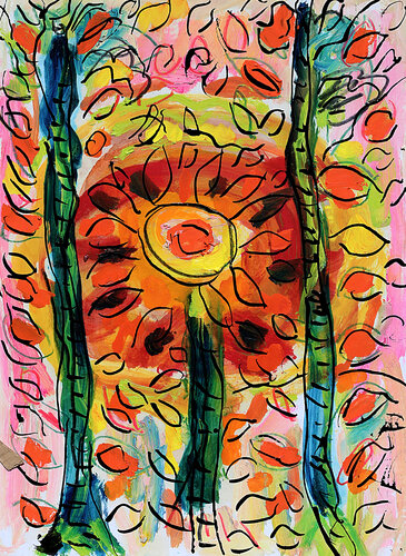 Règne des fleurs van Jean Mirre, Schilderij te koop op Singulart