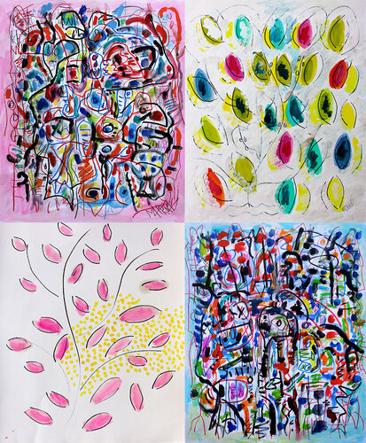 Polyptique 4 par Jean Mirre, Peinture en vente sur Singulart