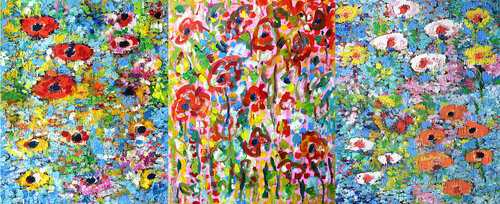 Œillets + Jardin des Hespérides + Discrètes von Jean Mirre, Malerei kaufen auf Singulart