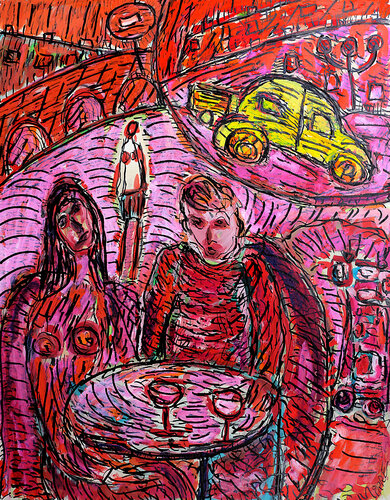 Car story by Jean Mirre, Painting for Sale on Singulart