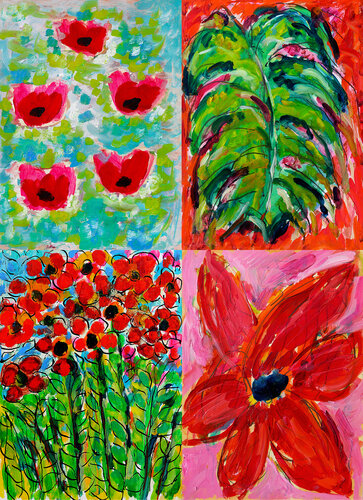 Dans le bain + Grande feuille + Lumière des fleurs  + Cattleya by Jean Mirre, Painting for Sale on Singulart