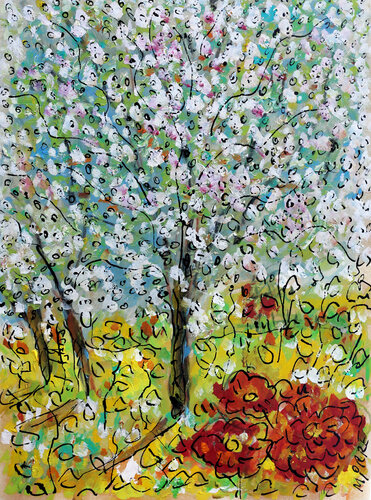 Pommiers fleuris von Jean Mirre, Malerei kaufen auf Singulart
