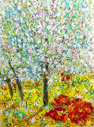 Pommiers fleuris van Jean Mirre, Schilderij te koop op Singulart