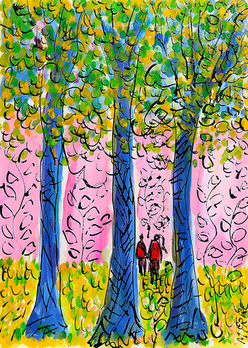 Amour rose  SOLD by Jean Mirre, Painting for Sale on Singulart