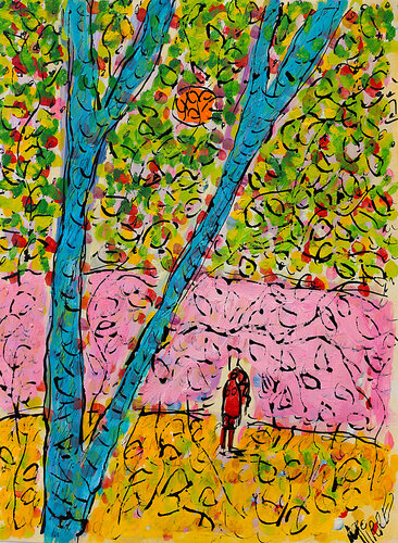 Arbres bleus van Jean Mirre, Schilderij te koop op Singulart