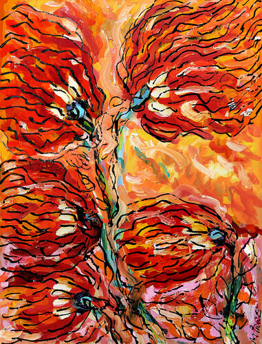 La force des fleurs by Jean Mirre, Painting for Sale on Singulart