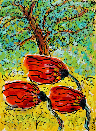 Fleurs et arbre by Jean Mirre, Painting for Sale on Singulart