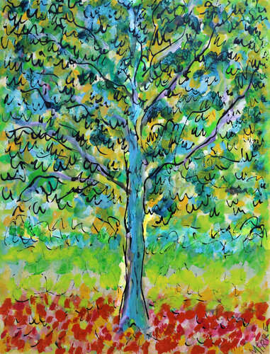 Angel tree by Jean Mirre, Painting for Sale on Singulart