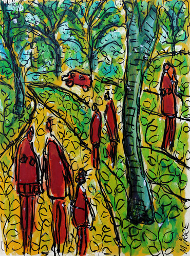 Van rouge by Jean Mirre, Painting for Sale on Singulart