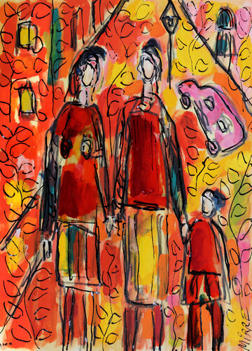 Famille parisienne by Jean Mirre, 絵画 for Sale on Singulart