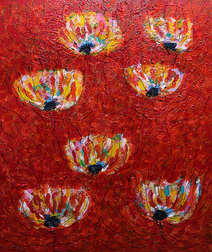 exL'espoir des fleurs par Jean Mirre, Peinture en vente sur Singulart