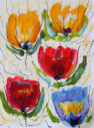Tant qu'il y aura des fleurs par Jean Mirre, Peinture en vente sur Singulart