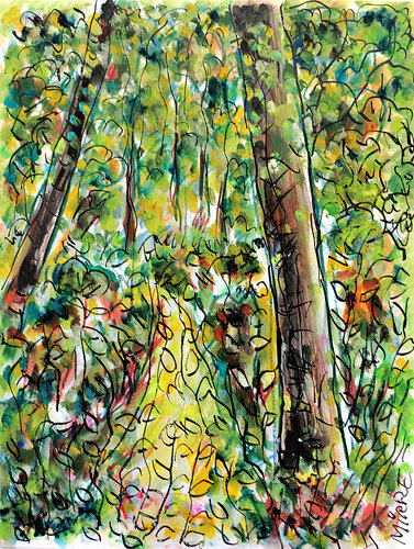 Deep forest by Jean Mirre, Painting for Sale on Singulart