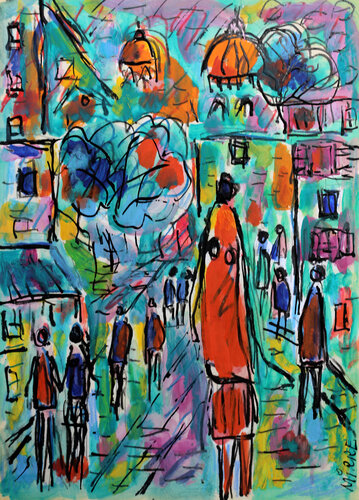 Madame Turquoise di Jean Mirre, Pittura in vendita su Singulart