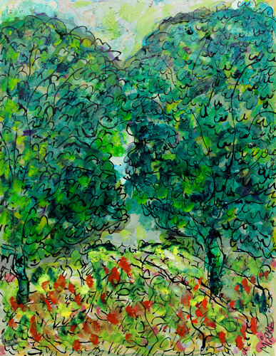 Loving trees by Jean Mirre, Painting for Sale on Singulart